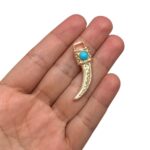 Pingente Dente C/ Chaton 37mm Dourado - 1 Und - Imagem 2