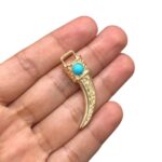 Pingente Dente C/ Chaton 37mm Dourado - 1 Und - Imagem 3