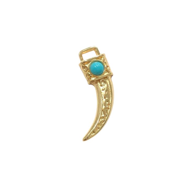Pingente Dente C/ Chaton 37mm Dourado - 1 Und - Imagem 1