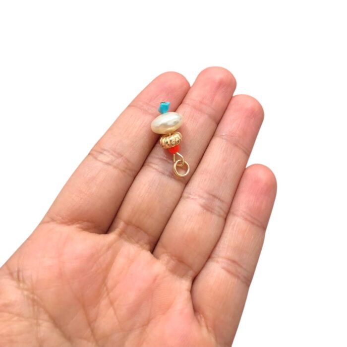 Pingente Pedra/Pérola 24mm Dourado – 1 Und - Imagem 2