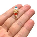 Pingente Pedra/Pérola 24mm Dourado – 1 Und - Imagem 3