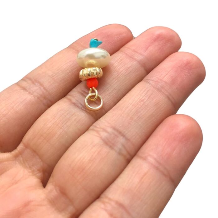 Pingente Pedra/Pérola 24mm Dourado – 1 Und - Imagem 3