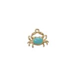 Pingente Caranguejo C/ Resina 18mm Dourado - 1 Und