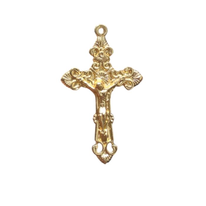 Pingente Cruz Trabalhado 52mm Dourado - 1 Und - Imagem 4