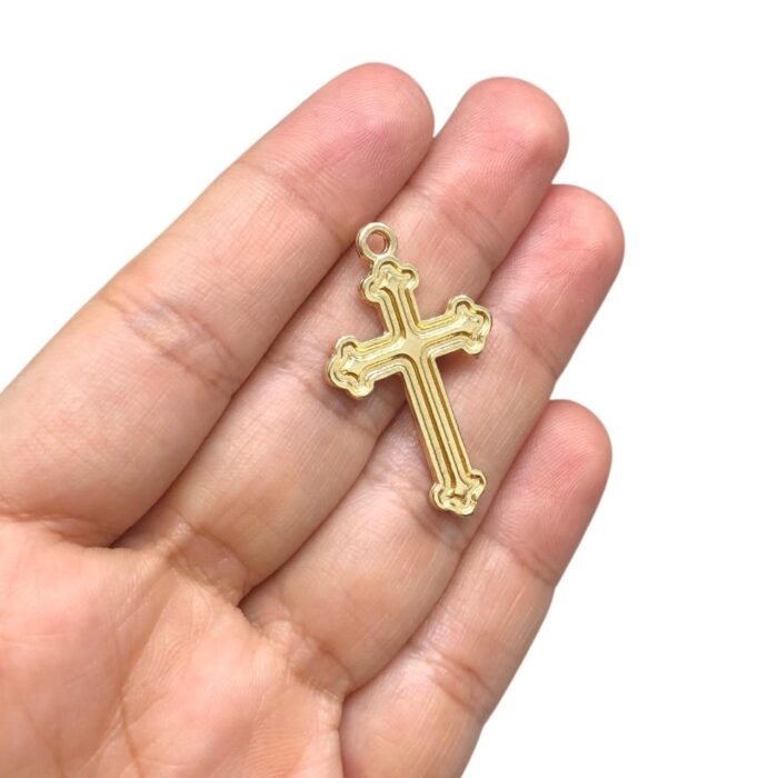 Pingente Cruz 37mm Dourado – 1 Und - Imagem 3