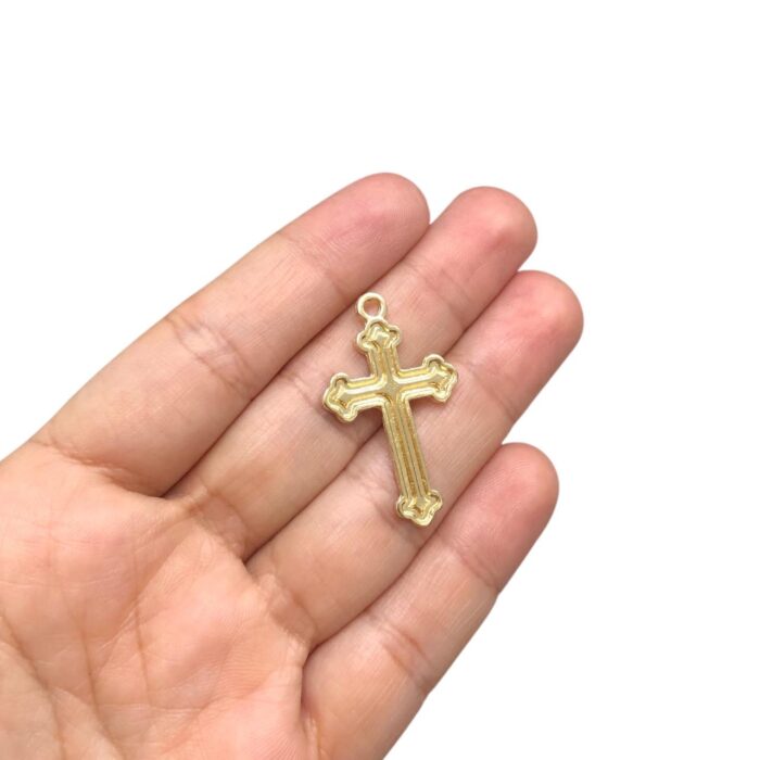 Pingente Cruz 37mm Dourado – 1 Und - Imagem 2