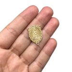 Pingente Oval N.Sra Aparecida 25mm Dourado - 1 Und - Imagem 2