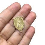 Pingente Oval N.Sra Aparecida 25mm Dourado - 1 Und - Imagem 3