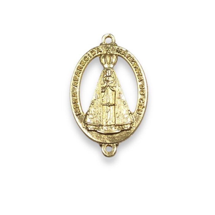 Entremeio Oval N.Sra Aparecida 35mm Dourado - 1 Und - Imagem 1