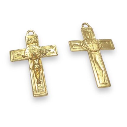 Pingente Cruz Trabalhado 62mm Dourado – 1 Und