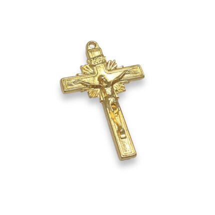 Pingente Cruz C/Esplendor 48mm Dourado - 1 Und