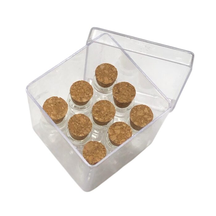 Kit Caixa Acrílica 4x4 C/9 Vidro Penicilina - 1 Und - Imagem 1