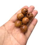 Conta Bola Listrada 18mm Madeira - 20 Gramas - Imagem 2
