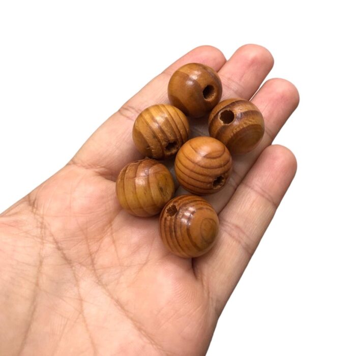 Conta Bola Listrada 18mm Madeira - 20 Gramas - Imagem 2