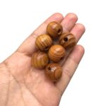 Conta Bola Listrada 18mm Madeira - 20 Gramas - Imagem 3