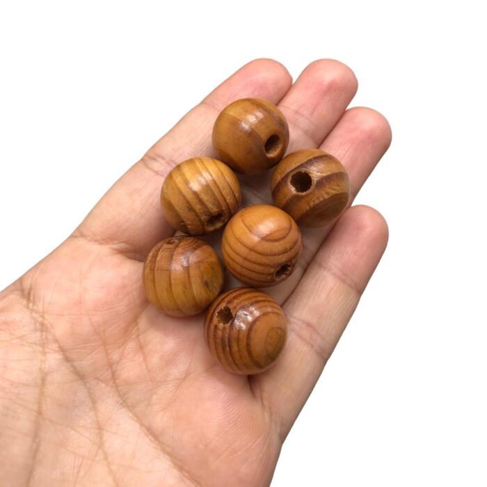 Conta Bola Listrada 18mm Madeira - 20 Gramas - Imagem 3