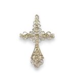 Pingente Cruz P/ Strass 74mm Níquel - 1 Und