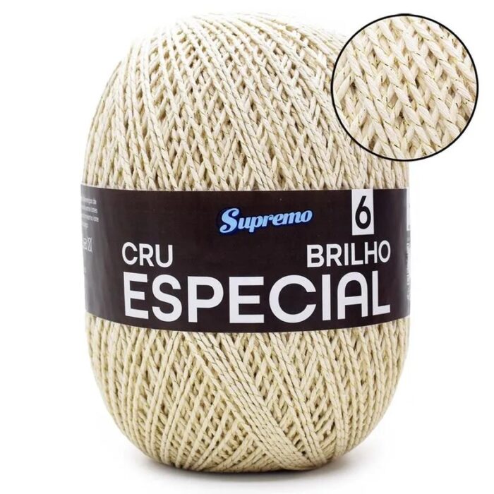 Cordão Supremo Cru Especial N.6 C/ Brilho Dourado - 760 - Imagem 2