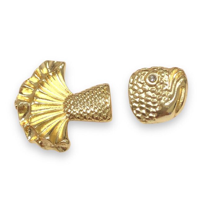 Pingente Peixe C/ Calda 46mm Dourado - 1 Und - Imagem 3