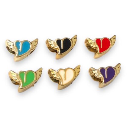 Entremeio Coração 9x15mm Abs Dourado – 1 Und