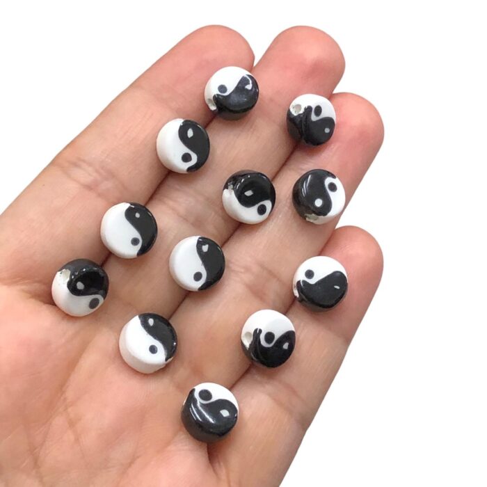 Entremeio Murano Símbolo Yin Yang 10mm - 1 Und - Imagem 2