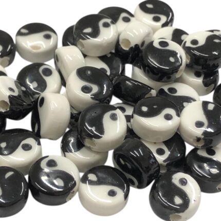 Entremeio Murano Símbolo Yin Yang 10mm - 1 Und