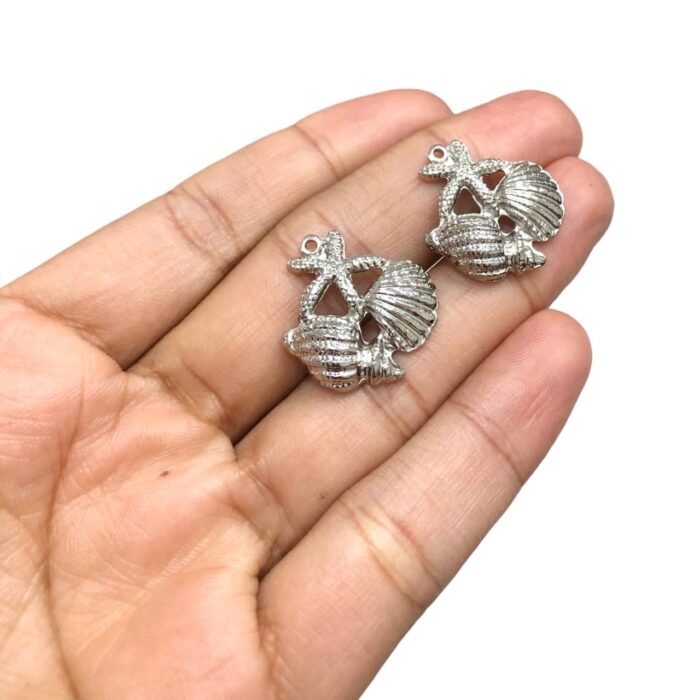 Pingente Estrela/Búzio/Concha 22mm Níquel – 1 Und - Imagem 2