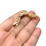 Cantoneira P/ Bolsa Trabalhado 4cm Dourado - 1 Und - Imagem 3