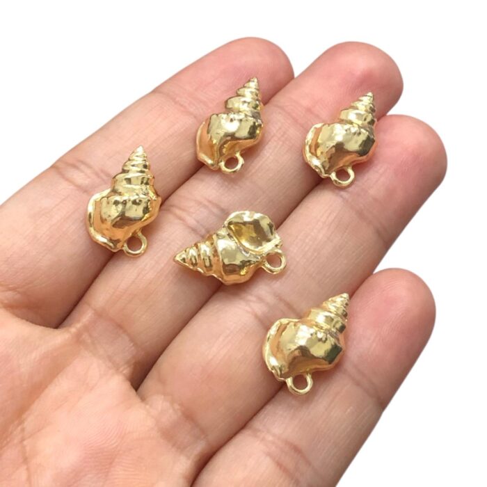 Pingente Caracol 18mm Dourado – 1 Und - Imagem 2