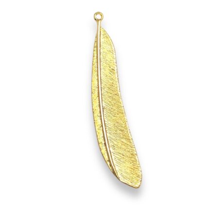 Pingente Pena 75mm Dourado – 1 Und