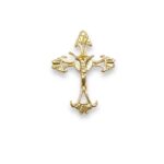 Pingente Cruz Trabalhado 31mm Dourado – 1 Und