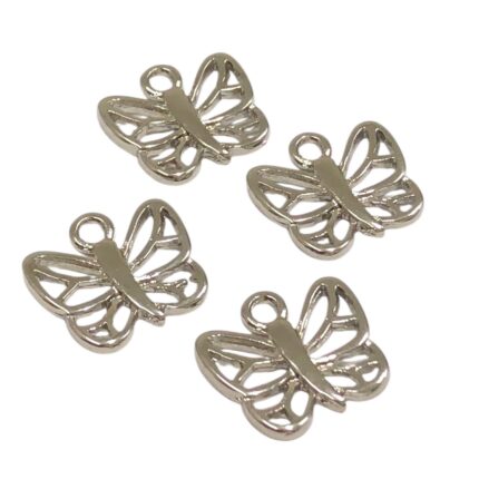 Pingente Borboleta Vazado 13mm Níquel - 1 Und