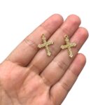 Pingente Cruz Trabalhado 24mm Dourado – 1 Und - Imagem 2