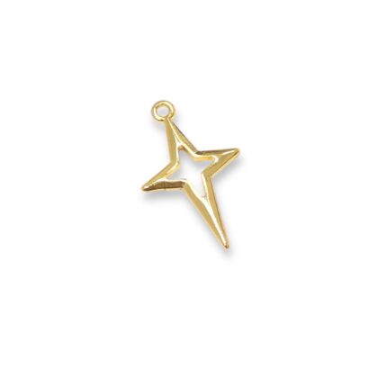 Pingente Estrela Vazado 26mm Dourado – 1 Und