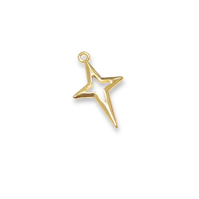 Pingente Estrela Vazado 26mm Dourado – 1 Und - Imagem 1