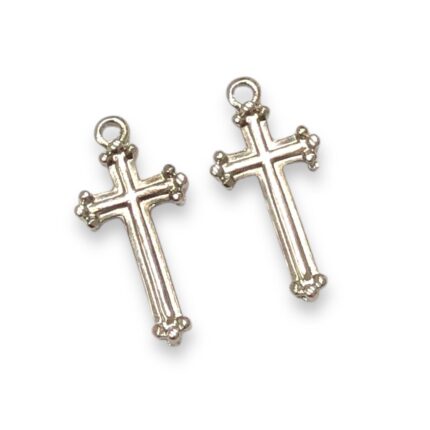 Pingente Cruz Trabalhado 24mm Níquel – 1 Und