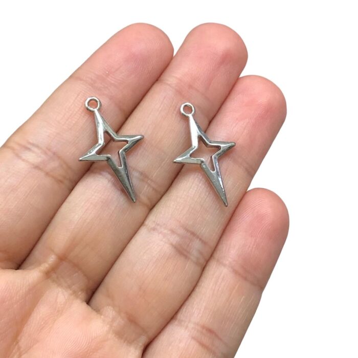 Pingente Estrela Vazado 26mm Níquel - 1 Und - Imagem 2