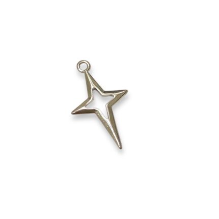 Pingente Estrela Vazado 26mm Níquel - 1 Und