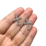 Pingente Cruz Trabalhado 24mm Níquel – 1 Und - Imagem 3