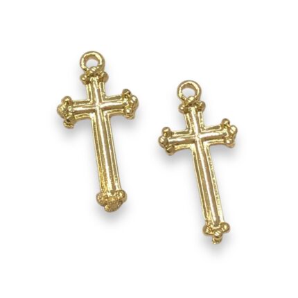 Pingente Cruz Trabalhado 24mm Dourado – 1 Und