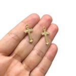 Pingente Cruz Trabalhado 24mm Dourado – 1 Und - Imagem 2