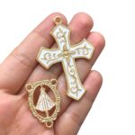 Kit P/ Terço N. Sra Aparecida Dourado – 1 Par - Imagem 4