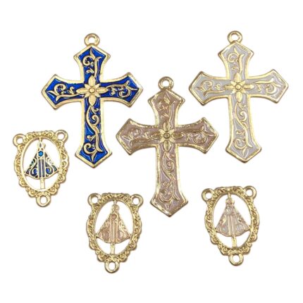 Kit P/ Terço N. Sra Aparecida Dourado – 1 Par