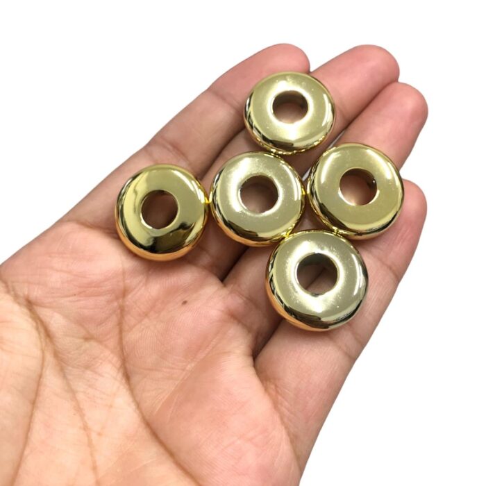 Entremeio Redondo 21mm Abs Dourado - C/ 5 Unds - Imagem 2