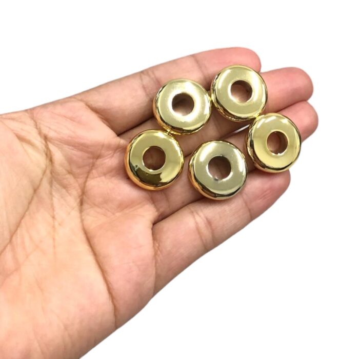 Entremeio Redondo 21mm Abs Dourado - C/ 5 Unds - Imagem 3