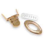 Fecho P/ Bolsa Oval 3.5×2cm Dourado – 1 Und - Imagem 3