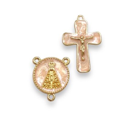 Kit P/ Terço N. Sra Aparecida Dourado – 1 Par