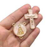Kit P/ Terço N. Sra Aparecida Dourado – 1 Par - Imagem 2