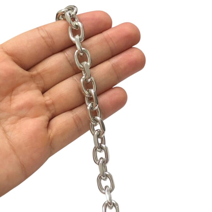 Corrente Alumínio 10x14mm Níquel - Metro - Imagem 2