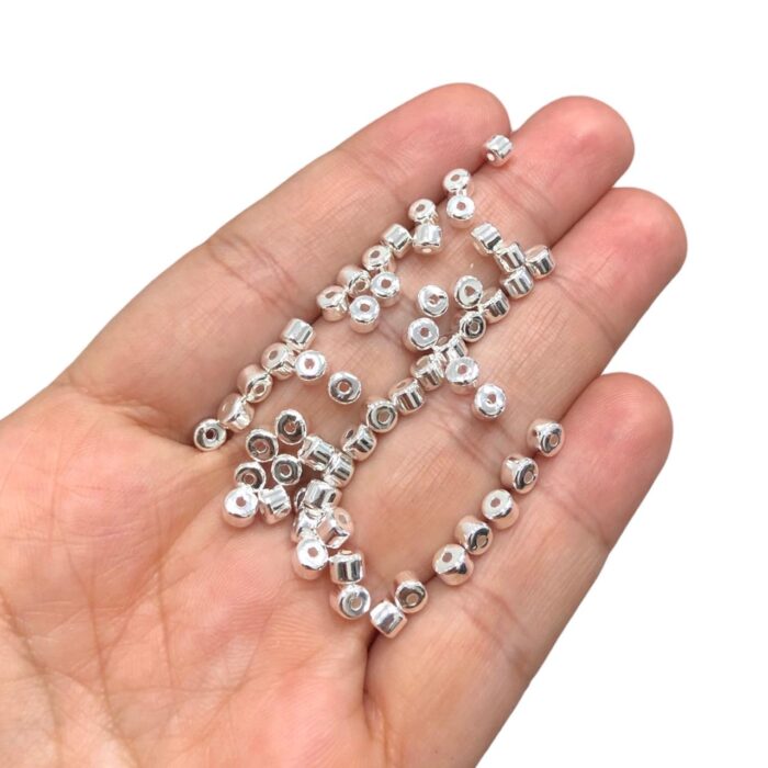 Entremeio Barril Abs 3mm Prata - C/ 5 Gramas - Imagem 2